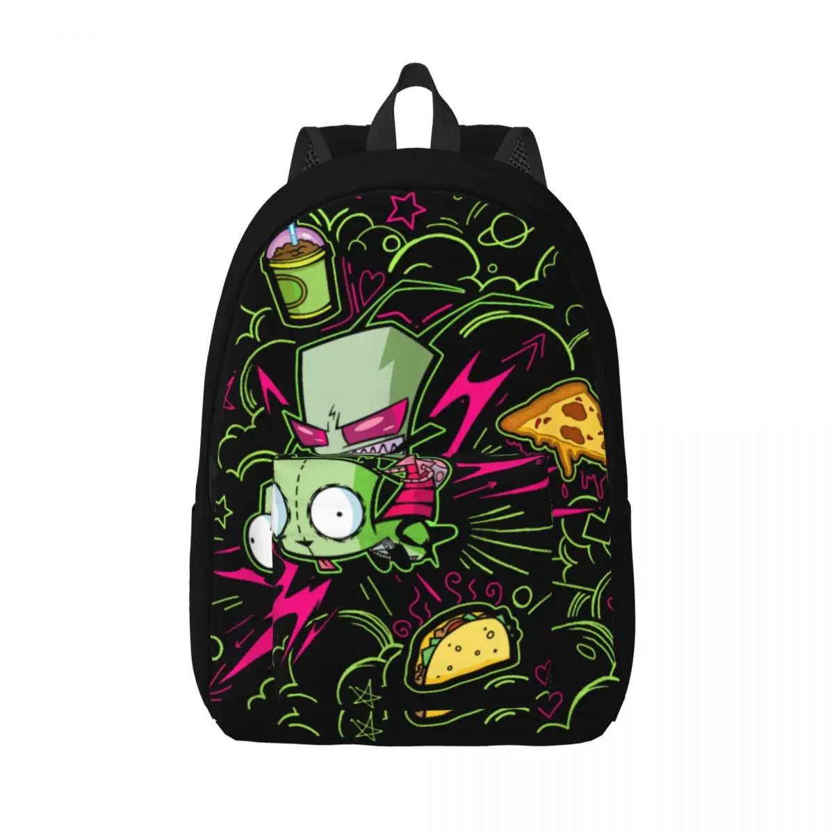 

Рюкзак Invader Zim Riding Gir Neon Doodle Mayhem для мужчин и женщин, стильный рюкзак для старшей школы, путешествий, повседневный рюкзак для ноутбука, компьютера, холщовая сумка
