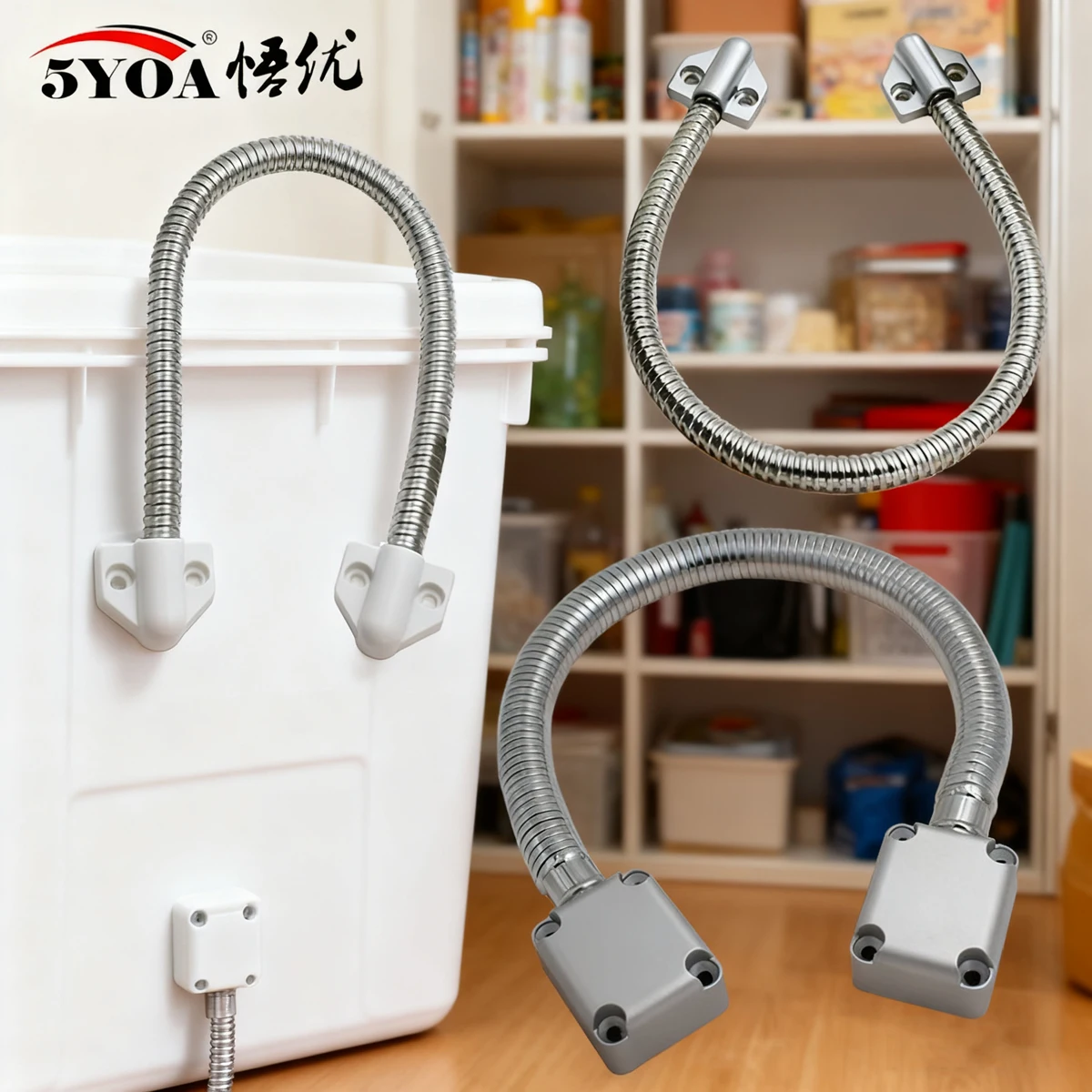 

5YOA Door Loop Exposed Mounting Protection Sleeve Access Control Cable - Stainless Steel Hidden Wire Line Protect Armored Tube