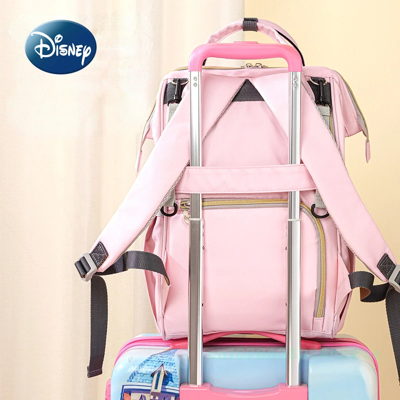 Disney-mochila Original para pañales de bebé, bolsa de pañales de dibujos animados, multifuncional, a la moda, impermeable, de gran capacidad