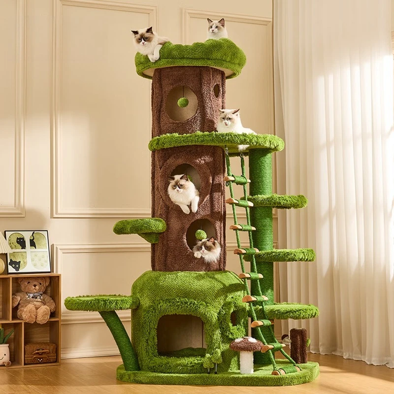 

medium large tree hole luxury integrated cat tree cat nest does not occupy an area, jungle paradise tree cat climbing frame
