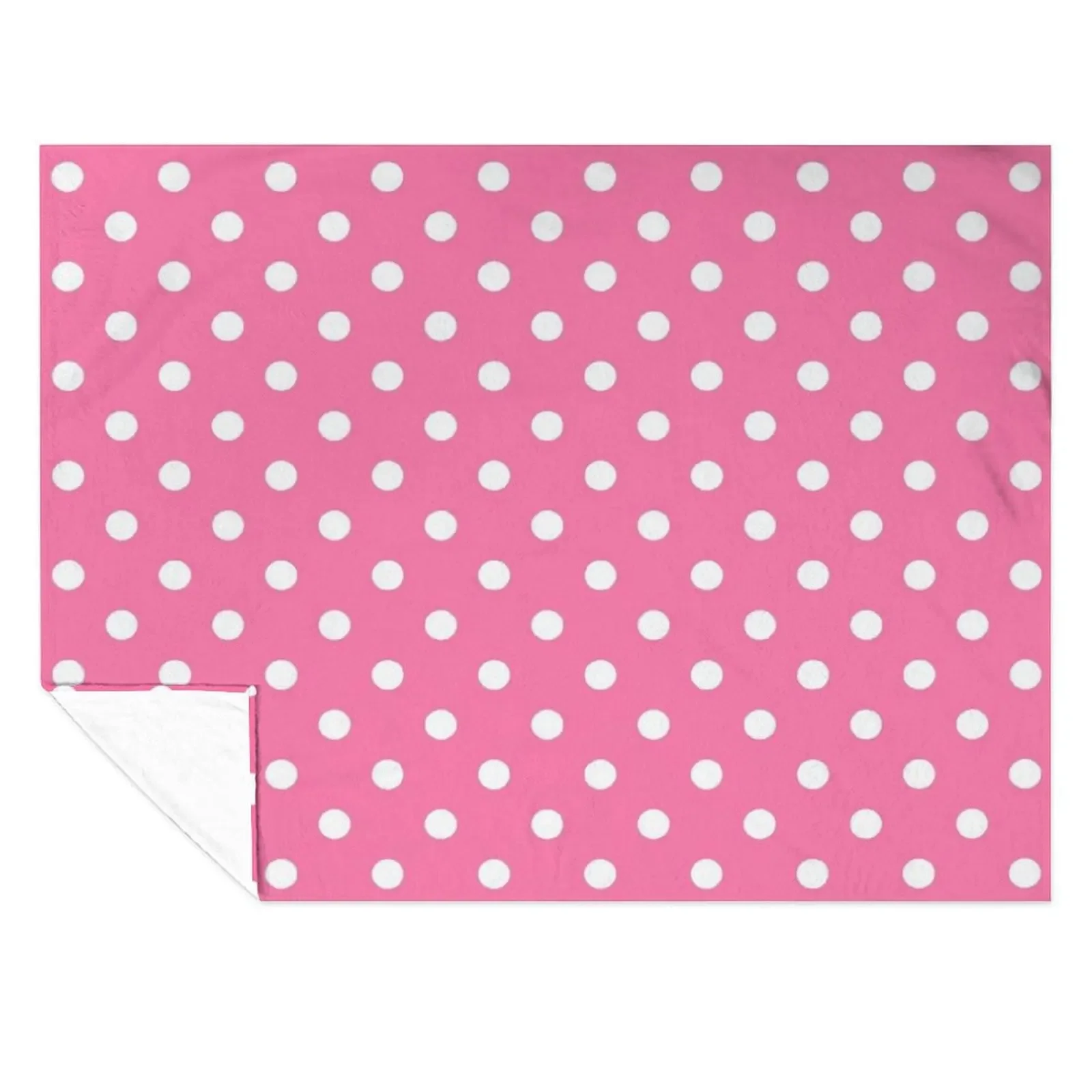 

Pink and White Polka Dots Pattern Throw Blanket wednesday Luxury Designer Retros cosplay anime Blankets