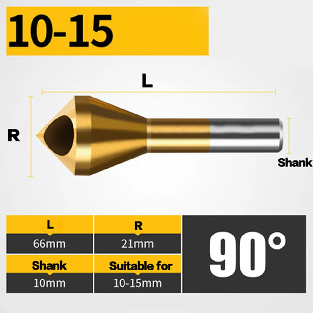 1PC svasatore e sbavatura trapano rivestito HSS per uso industriale con titanizzazione artigianale per resistenza all'usura