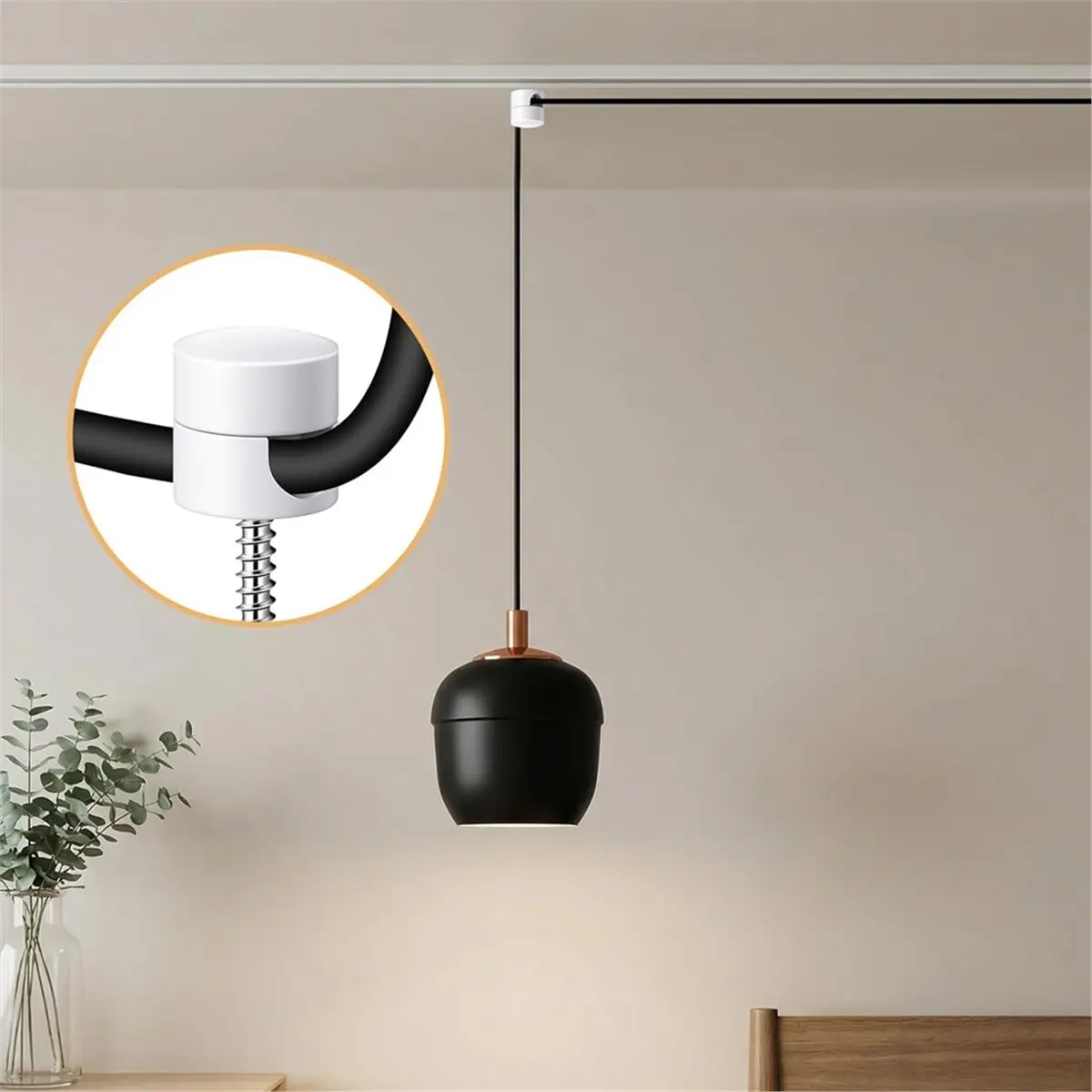 4pcs White Swag Hooks for Ceiling Lights, Modern Pendant Light Hanging Hooks, DIY Lamp Hanging Hardware