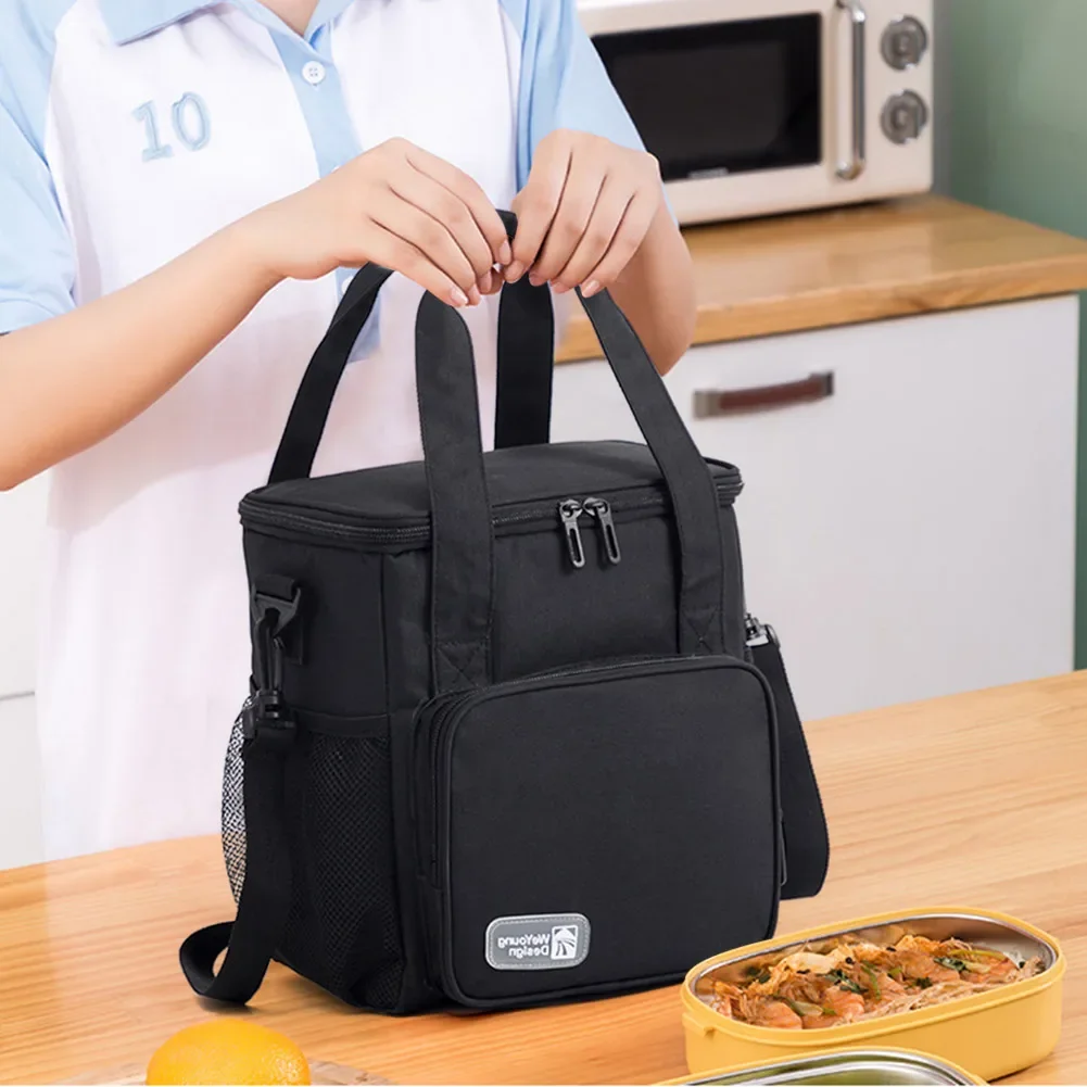 Large Capacity Portable Lunch Box Bags For Women Men Thermal Cooler Pouch Bento Insulated Tote Travel Work Food Bag HandBags