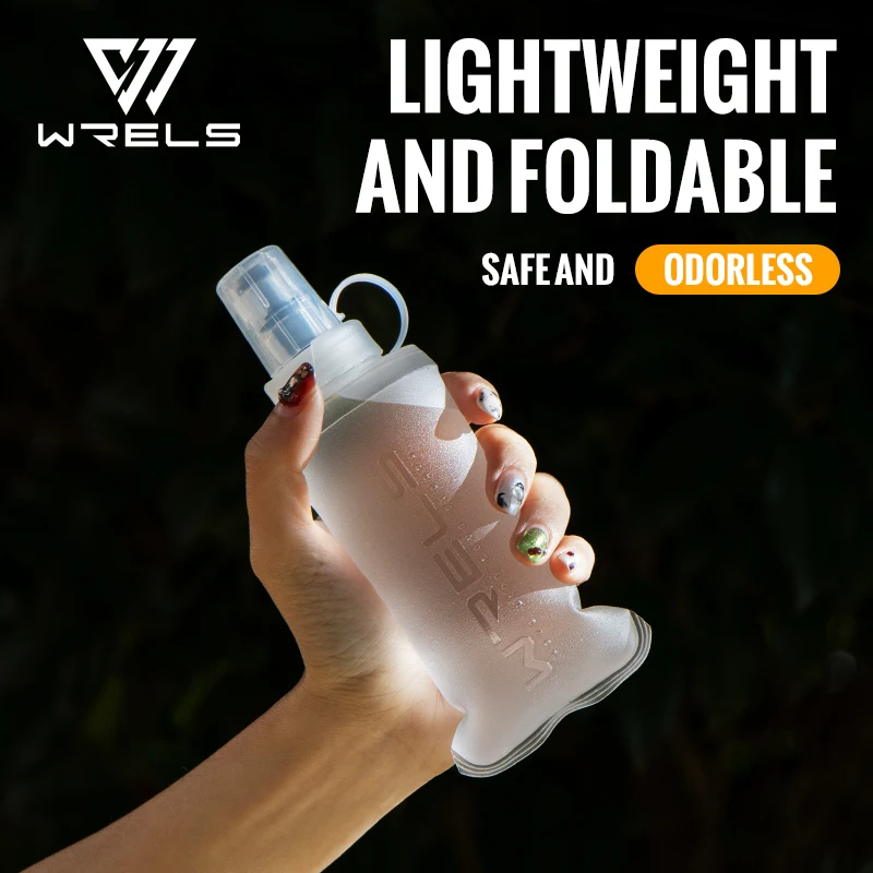 WRELS 250 ml 500 ml Zachte Kolf Opvouwbare Opvouwbare Waterfles TPU BPA Gratis Outdoor Sport Draagbare Waterzak Running Camping