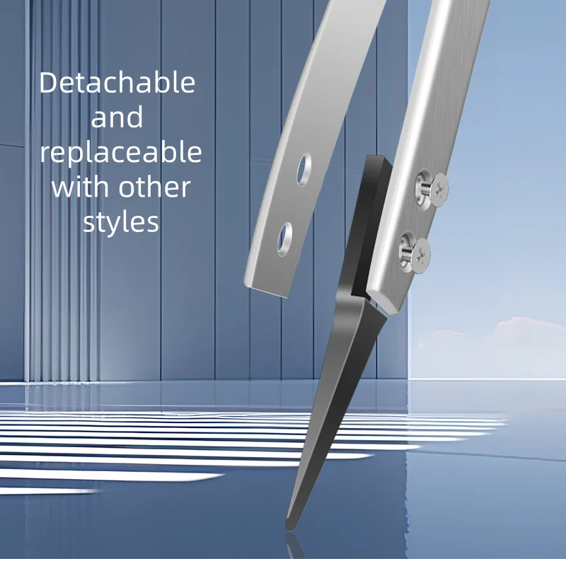 1pc ESD-259 Stainless Steel Precision Pliers-Precision Anti-Static Carbon Fiber Tweezers,Used For Crafts,Jewelry,Electronics