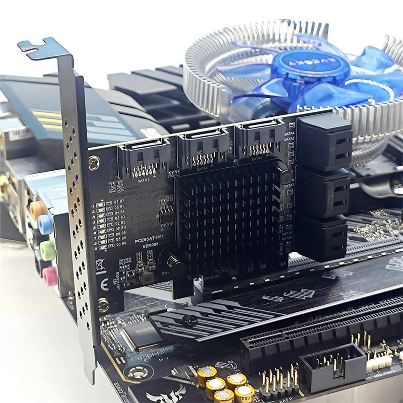 

Port PCIE SATA Card 9 SATA 3 1X Express Slots 6Gbps PCIE To SATA Expansion Adapter Multiplier PCIE Controller
