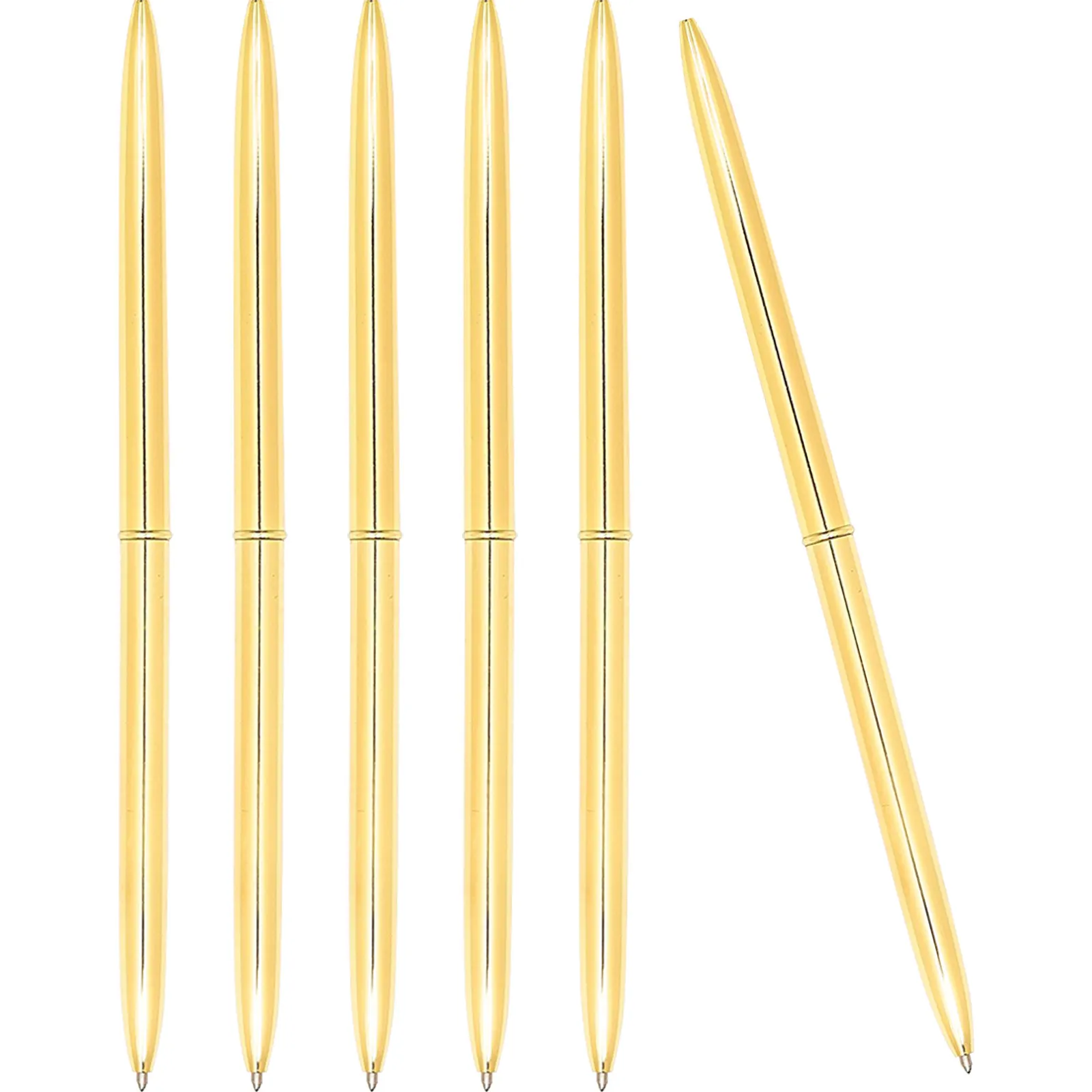 

6 шт. металлических шариковых ручек, легкий обтекаемый дизайн, синие чернила, школьные и офисные принадлежности, стильные шариковые ручки