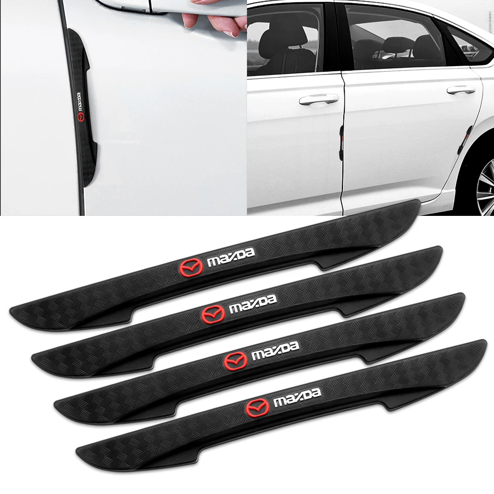 4PC Rubber Car Door Anti-collision Strip Bumper Mirror Protection Sticker Accessories For Mazda 3 6 7 Axela CX-9 CX-5 CX-3 Demio