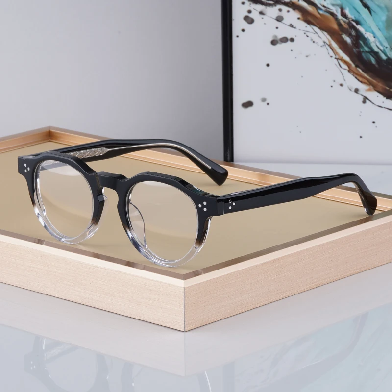 

2025New Acetate Round Oval Glasses Frames For Men Women Japanese Style Handmade Quality Designer Eyeglasses Fashion Eyewear