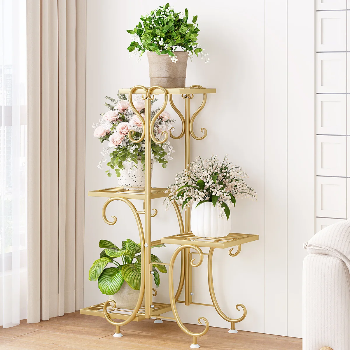 Flower Shelf Living Room Floor Stepped Balcony  Layer Shelf Expansion