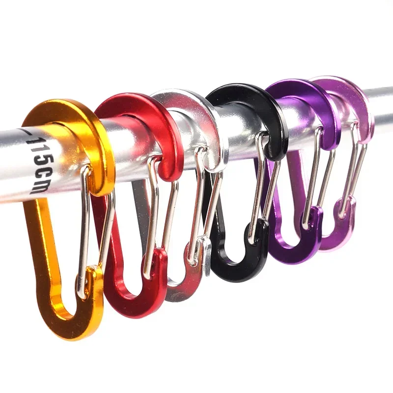 6pcs Outdoor Camping Multi Tool Mountaineering Buckle Steel Small Carabiner Clips Fishing Climbing Acessories Dropshipping