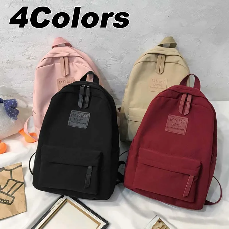 Waterproof Teenage Bookbag Nylon Rucksack Fashion Girl Backpack Women Shoulder Bag High School Schoolbag Black