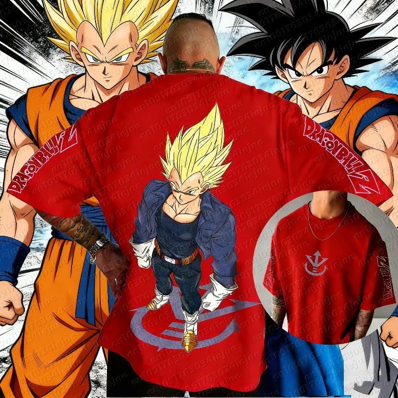 

Новая мужская футболка с принтом Dragon Ball 2026, 100% хлопок, удобная, дышащая, больших размеров, повседневная, свободного кроя