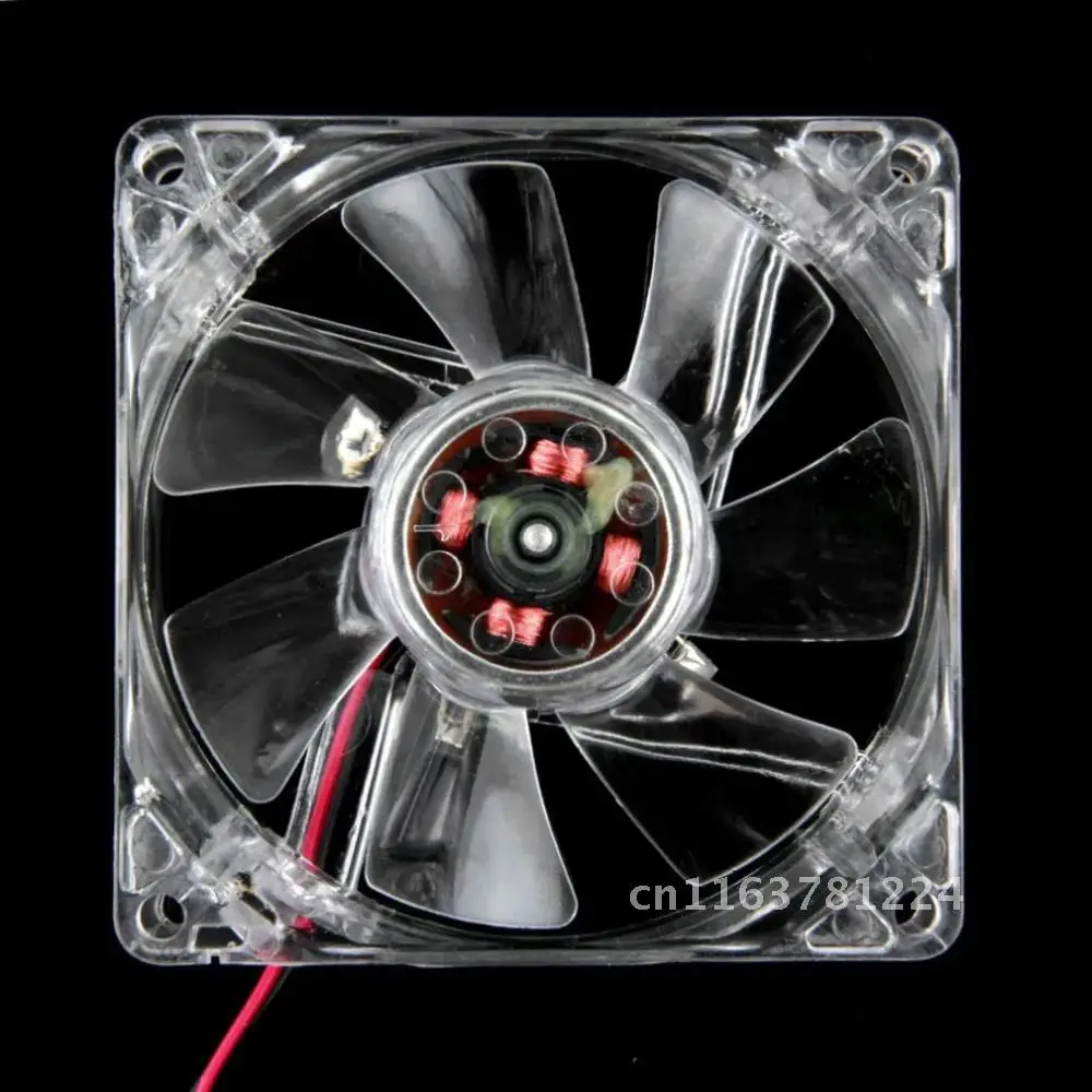 80mm LED Computer PC Fan 8025 Silent Cooling Fan 12V LED Luminous Chass Computer Case Cooling Fan Mod Easy Installed