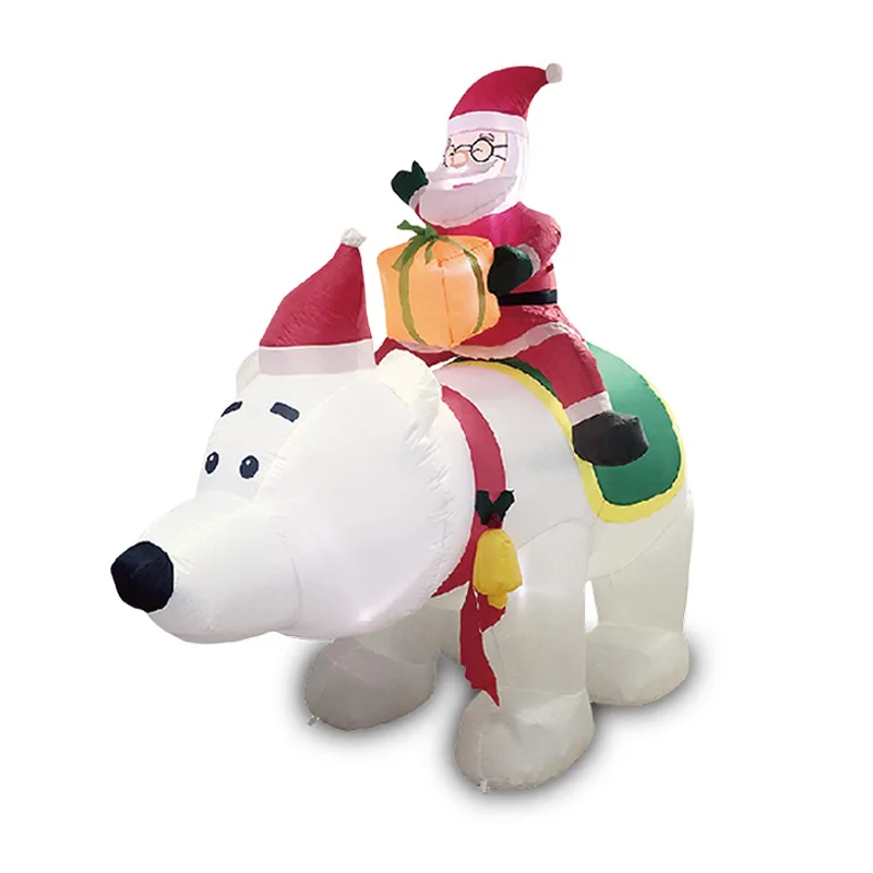 

Christmas Polar Bear Back Santa Gift Box Garden Ornament