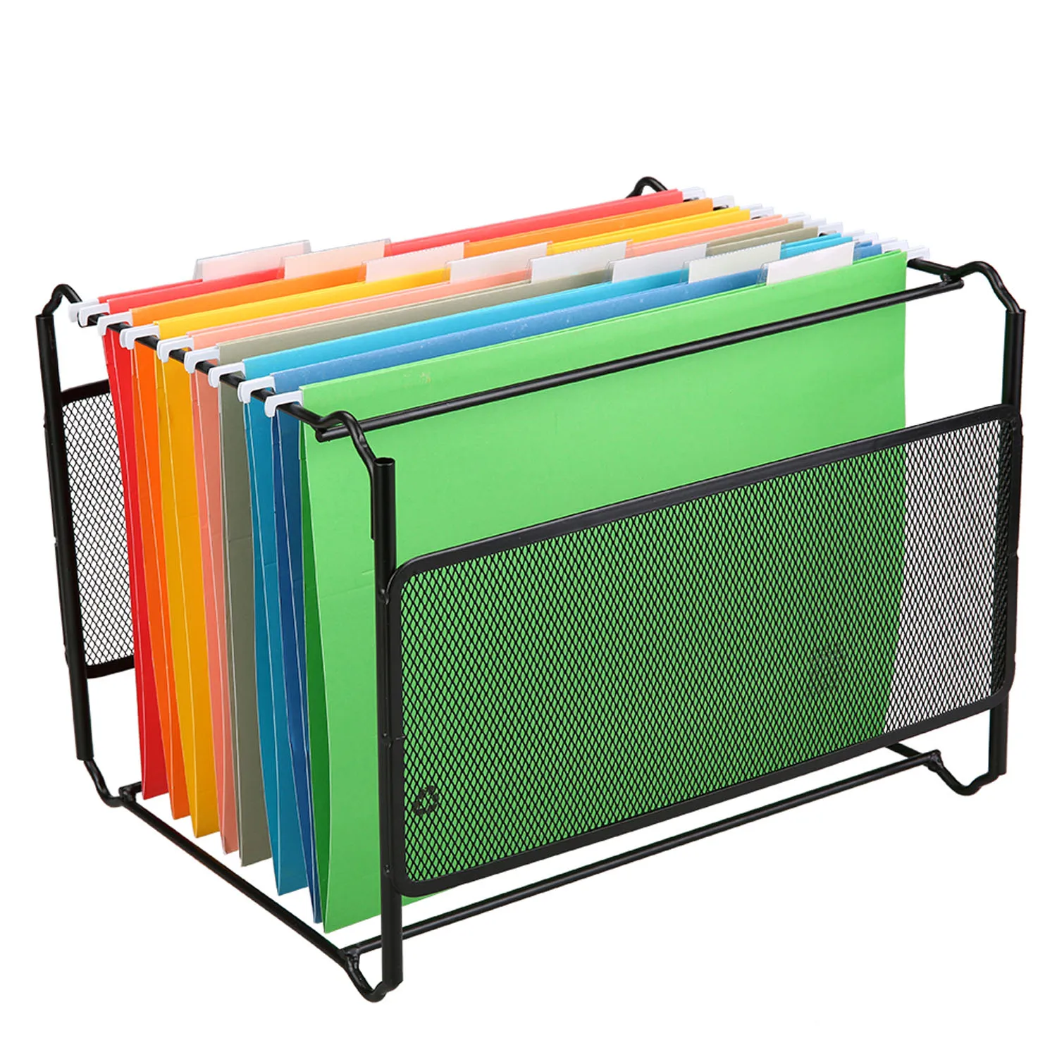 A4サイズのメタルメッシュデスクトップハンギングファイルストレージオーガナイザーホルダーフォルダートレイボックスforTinAurs Regich