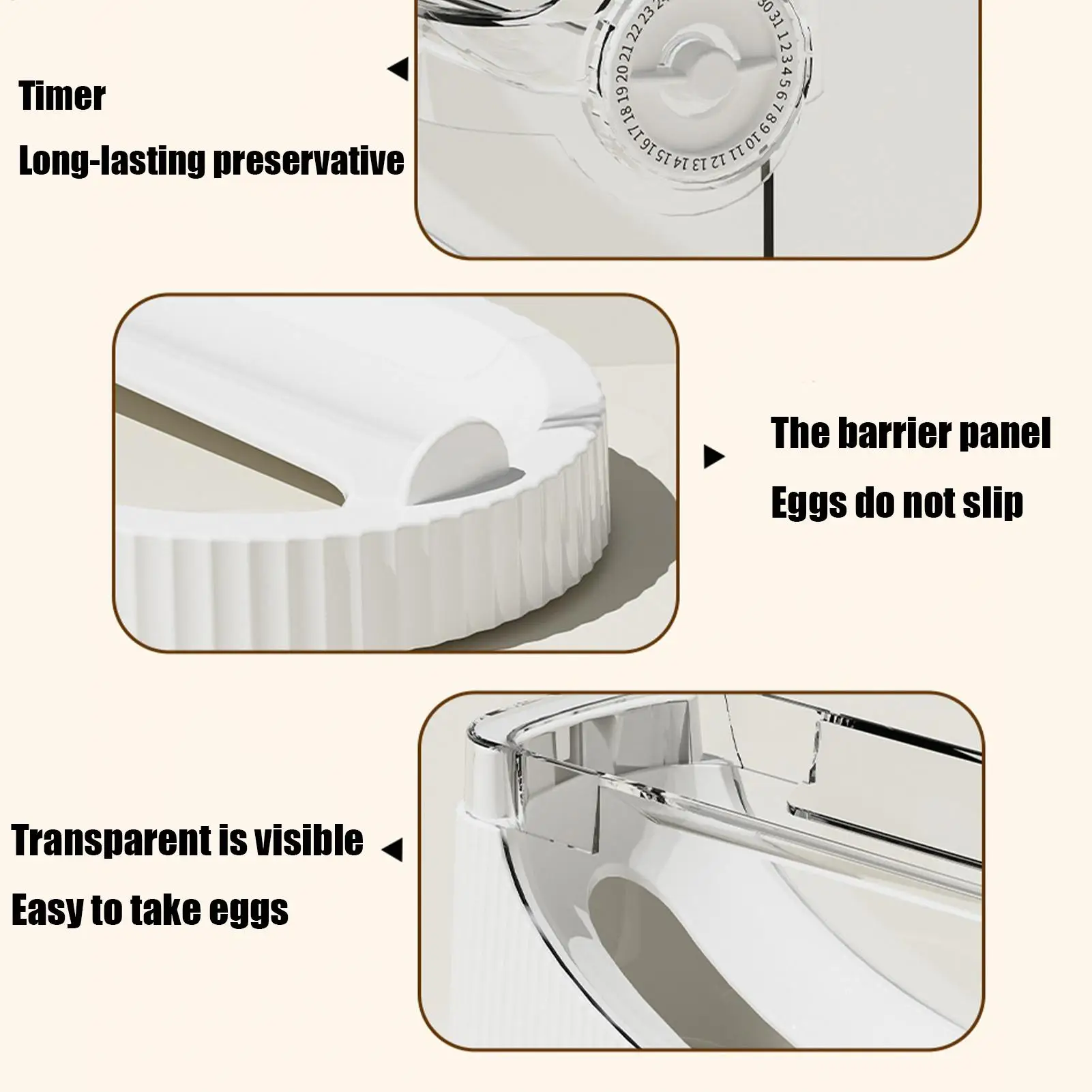 

Egg Dispenser For Refrigerator Double-Layer Automatic Rolling Rack Egg Rack For Kitchen Counter Boiled Pantry Table Home