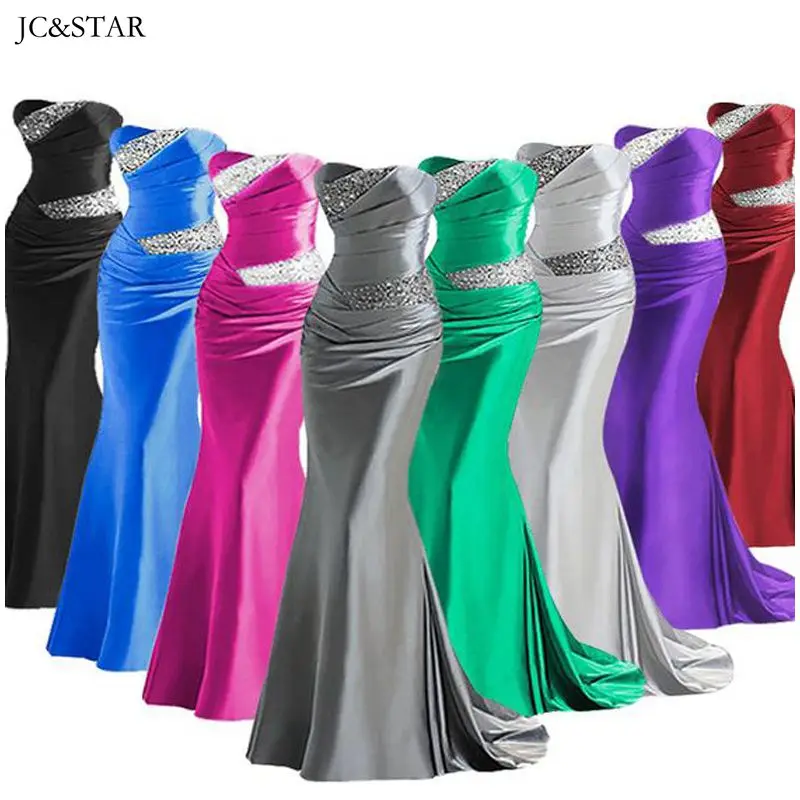 

Mermaid Bridesmaid Dresses Silk Satin Pleated Sequins Sexy Vestidos De Fiesta Largos Mujer Para Bodas Chicevening Robe Prom Elbi