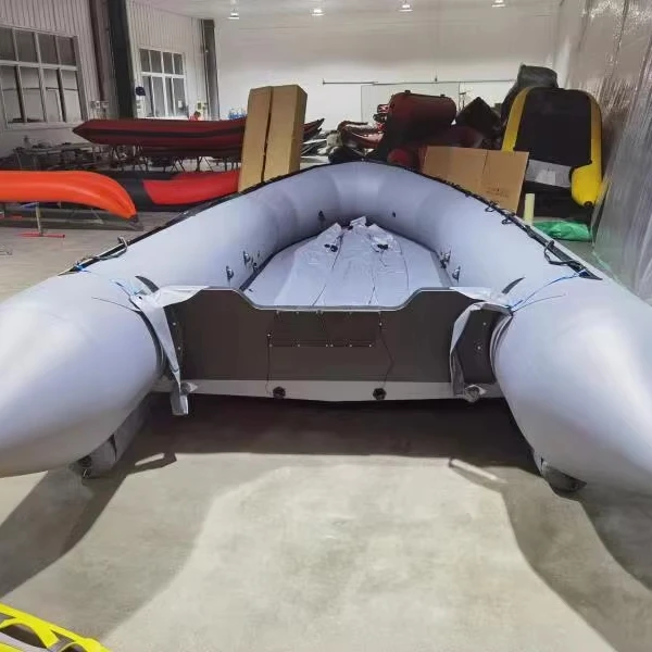 Popular Heavy Duty 5.5m 6m 6.5m 7m 7.5m Large Inflatable Boat With Two Small Tubes On Bottom