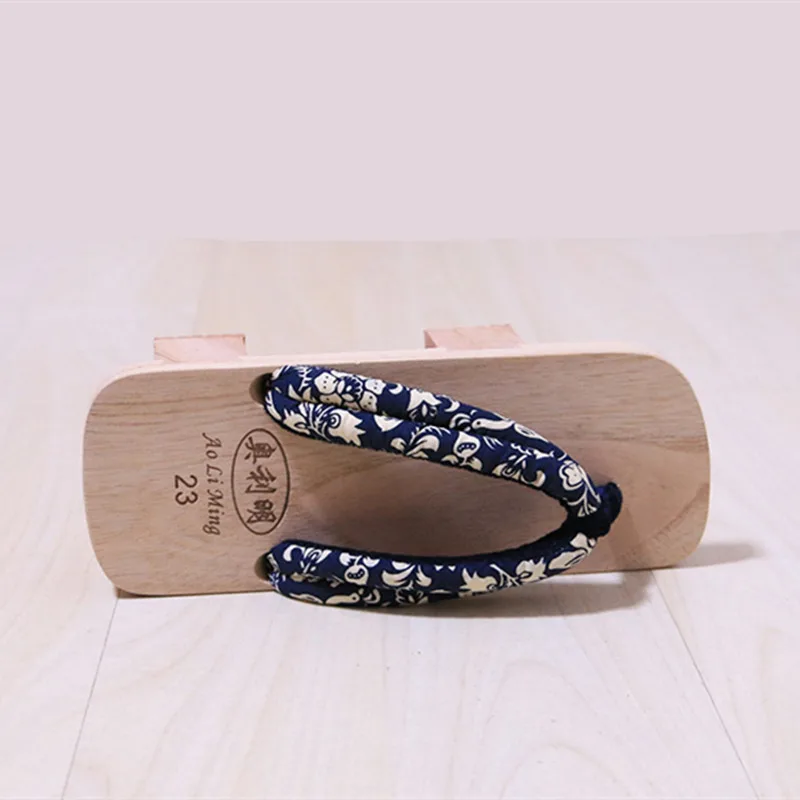 Unsiex Japanese Wooden Geta  Style Two-Toothed Thick Sole Clogs For Men And Women Couples COS Slippers Summer Non-Slip Slippers