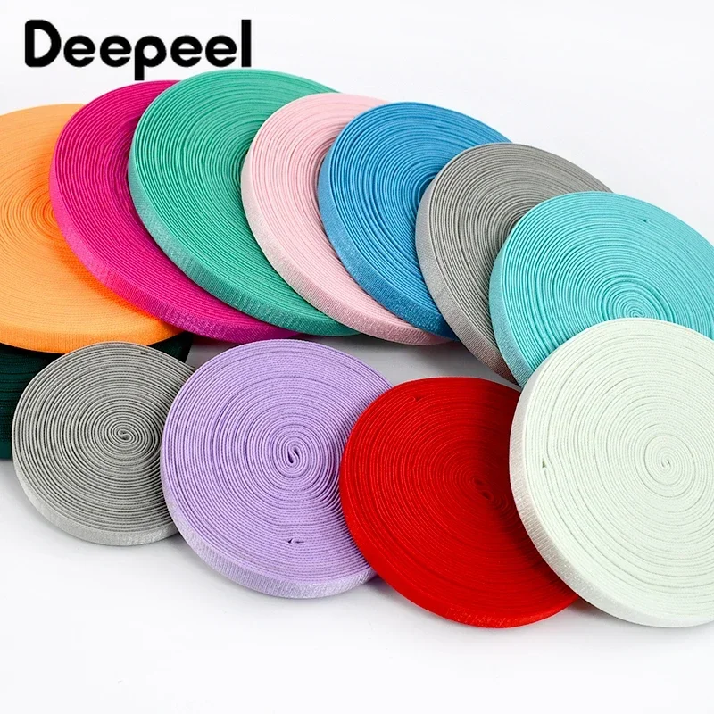 5/10Meters Deepeel 10mm Colored Nylon Elastic Bands Soft Bra Ribbon Shoulder Strap Clothing Belt DIY Sewing Decoration Accessory