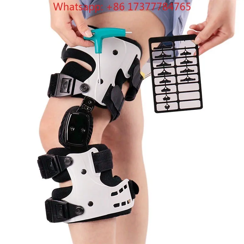 Post-operative fixation leg brace for OA knee joint fracture - Multi-angle adjustable knee support brace