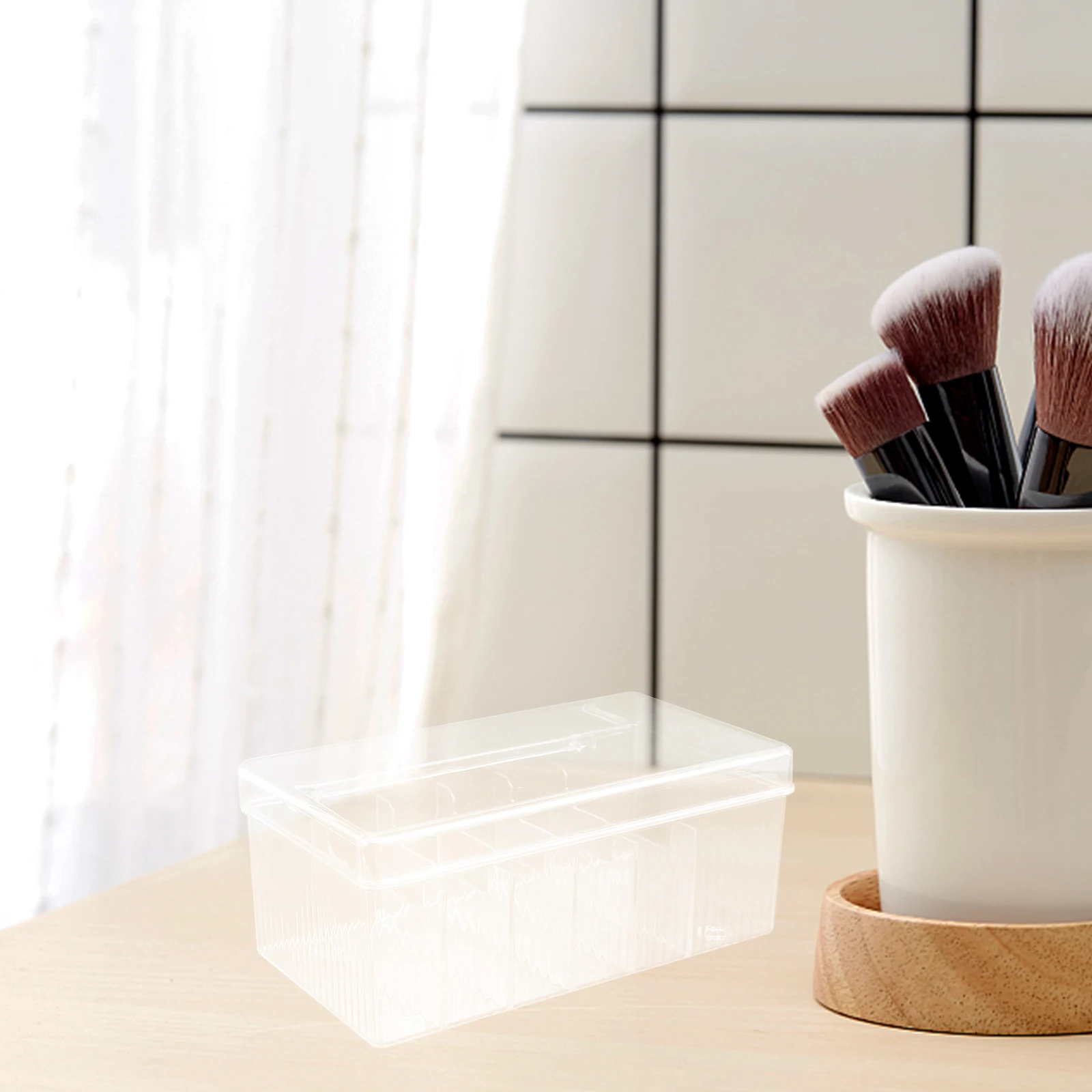 

Multi-Grid Cellphone Storage Box Clear Cable Cord Management Organizer For Cables Power Adapters Wireless Headsets