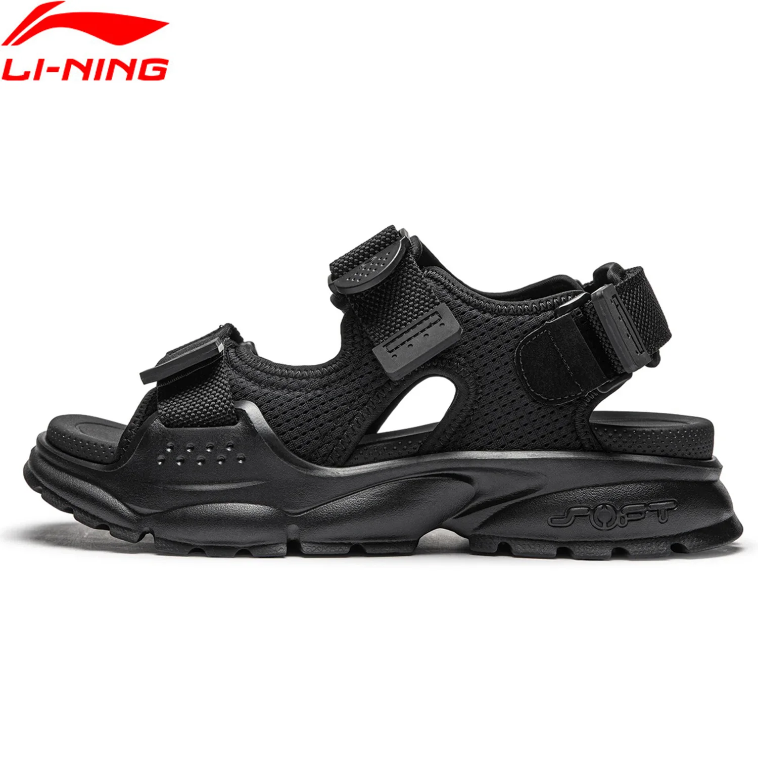 Li-Ning Men SOFT COCA Stylish Trekking Sandals Outdoor Aqua Shoes Breathable Wearable Beach Sports Leisure Sneakers AGUU001