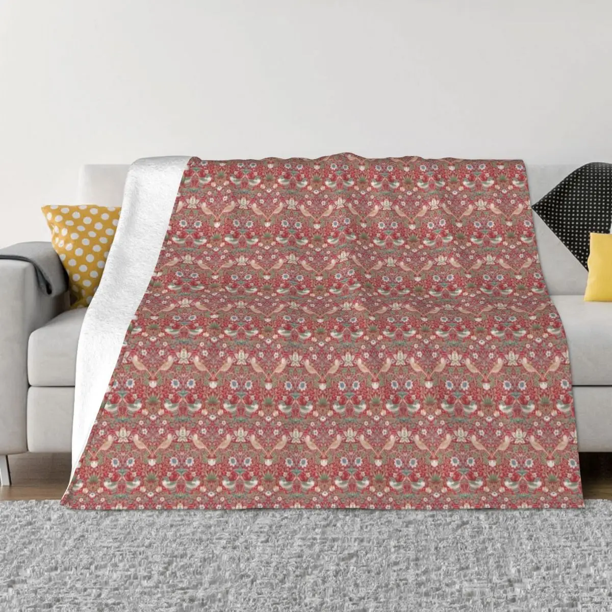 

Red Strawberry Thief Design 1883 (William Morris) Throw Blanket bed plaid Weighted Blanket