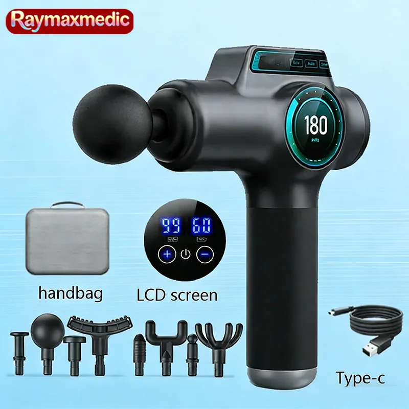 

Профессиональный массажный пистолет Raymax 99 скоростей для массажа мышц, шеи и спины, прибор для фитнеса, дропшиппинг
