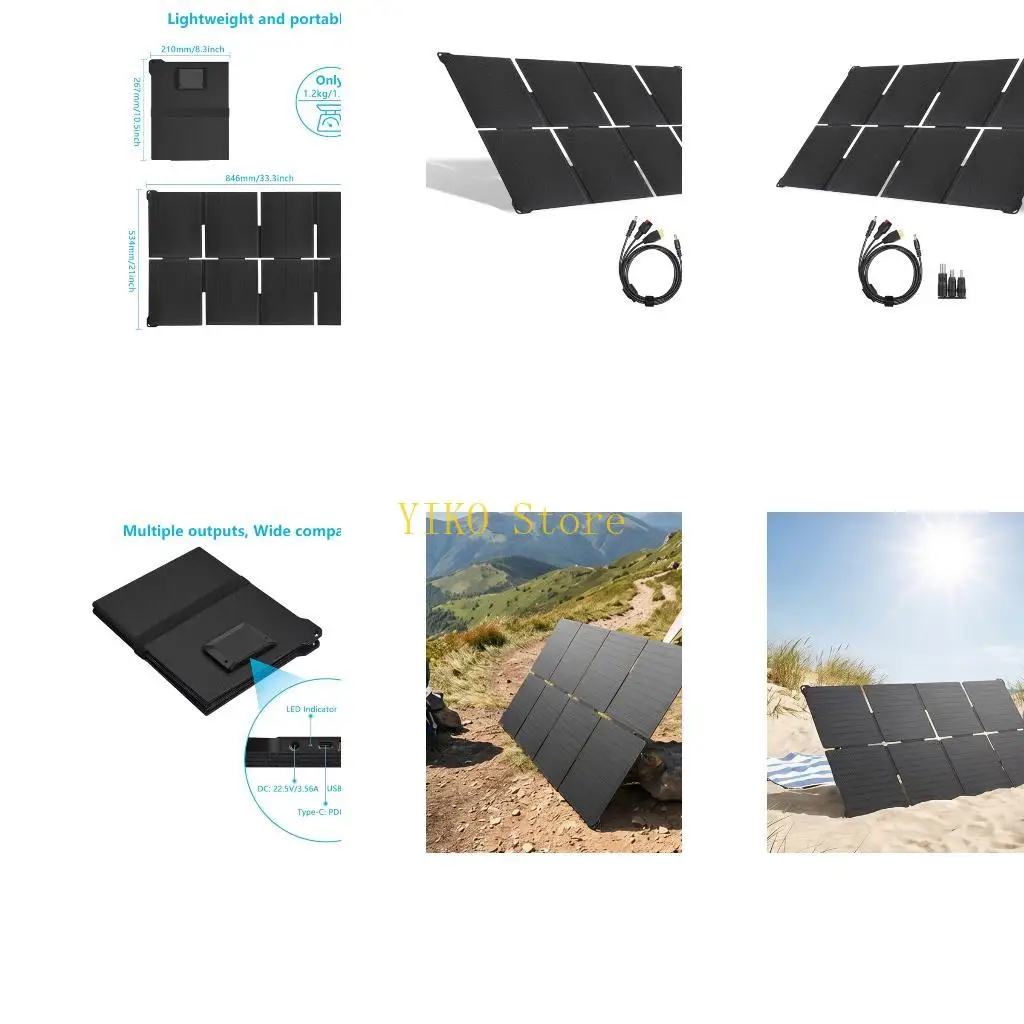 K32C 80W 5V 12V 20V Foldable Solar Panel Portable Solar with USB Type C