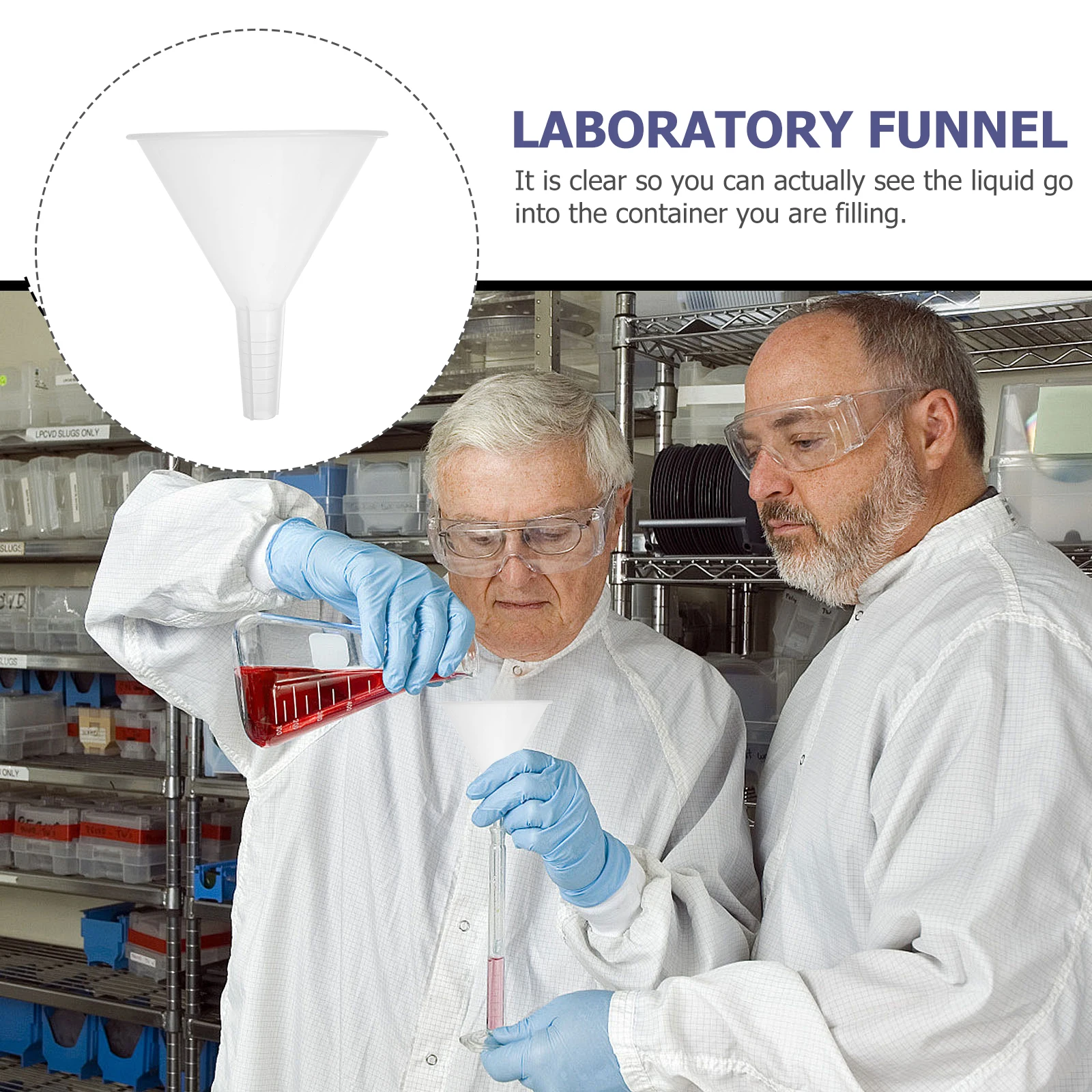 

5Pcs Plastic Clear Laboratory Triangle Laboratory Funnel Filling Filter Teaching Aid Transfer Liquid Small Bottles