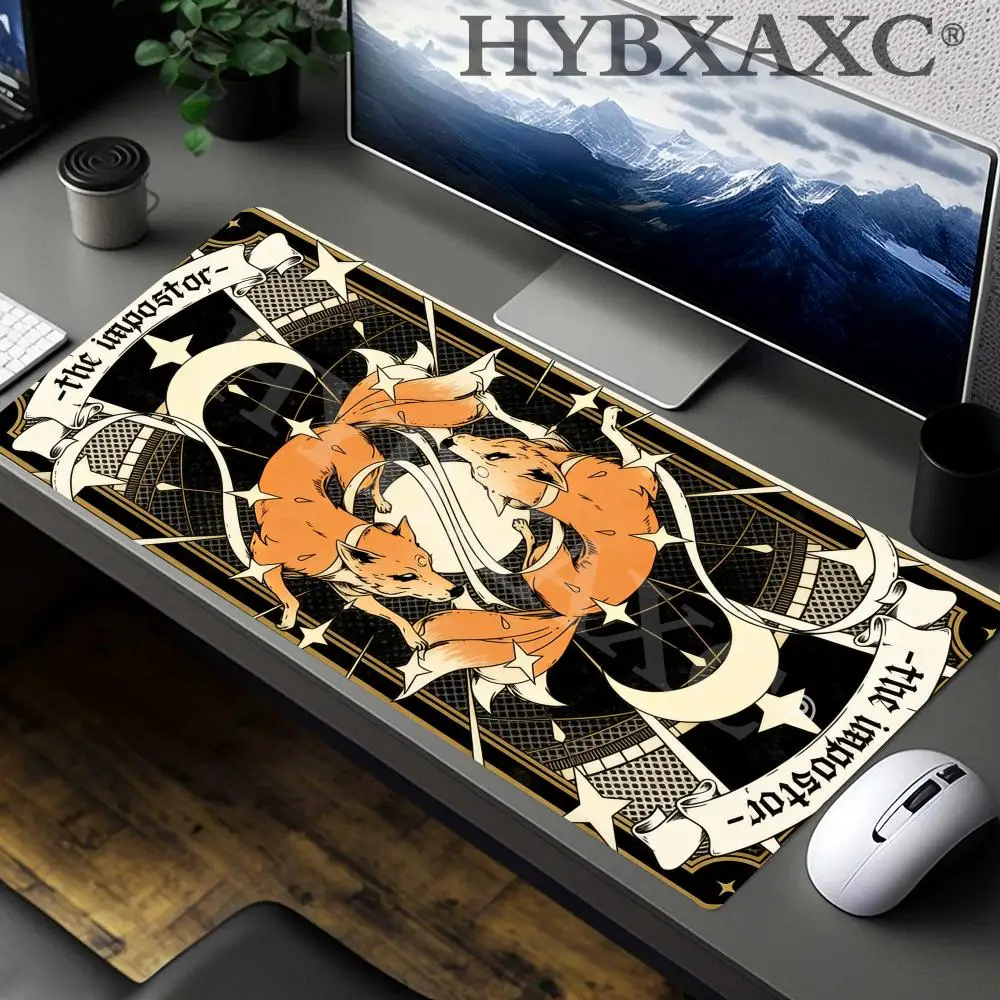 

HYBXAXC Purple Anime Fox Mouse Pad Rubber Table Pad Xxl Extended Computer Keyboard Carpet with Non-Slip Base and Stitched Edge