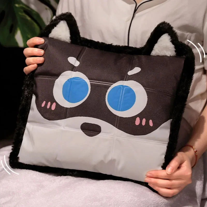 Cartoon Gel Cat Chair Cushion Blanket Detachable Sofa Body Pillow with Flannel Blankets Cooling Office Dorm Waterproof Hip Pad