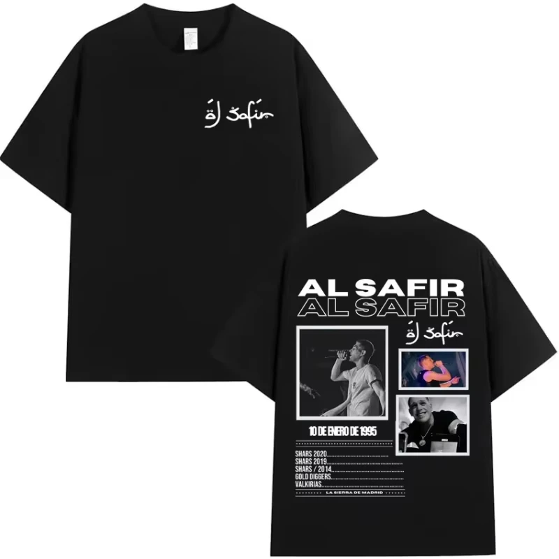 

Рэпер Al Safir Tour Графика Хип-Хоп Цhrit Мужская одежда в стиле Харадзюку Негабаритные футболки с приливом Готическая повседневная футболка Y2K Летний топ