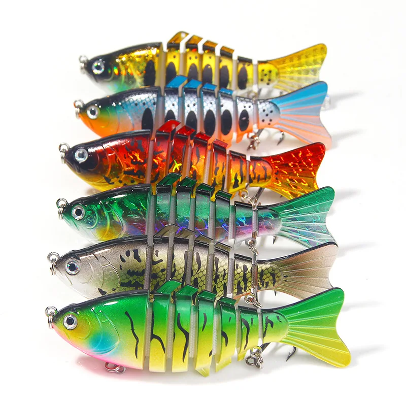 Multi section fish Fishing Wobblers Lifelike Fishing Lure 6 Segment Swimbait Crankbait Hard Bait Slow 10cm 15.5g Isca Artificial