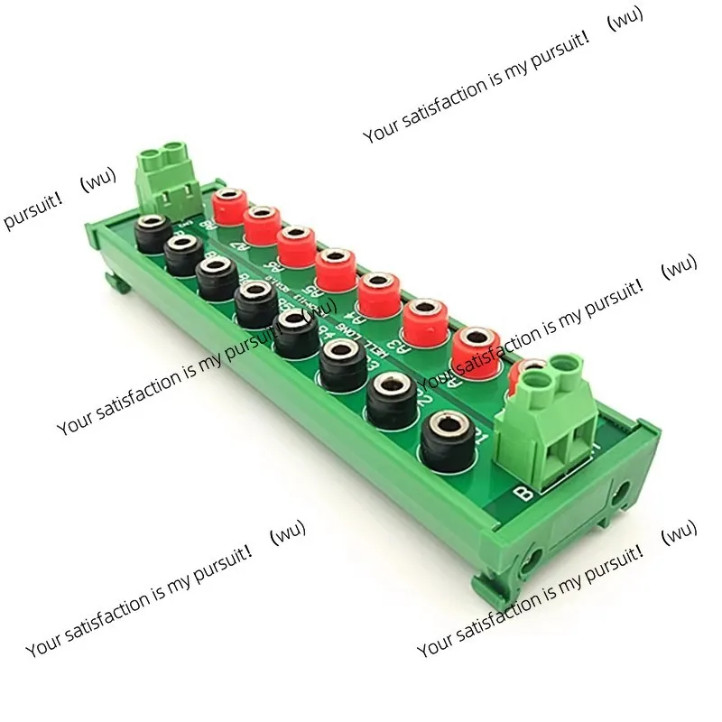 DIN Rail Mounting DC Power 2 x 8-Bit Banana Jack Power Distribution Module.
