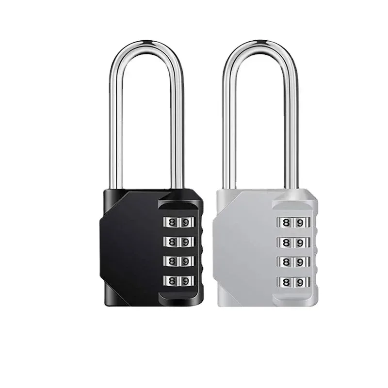 1/2PCS Waterproof Password Padlock Pad Lock Outdoor 4 Digit Long Shackle Combination Padlock for School Locker Gym Locker
