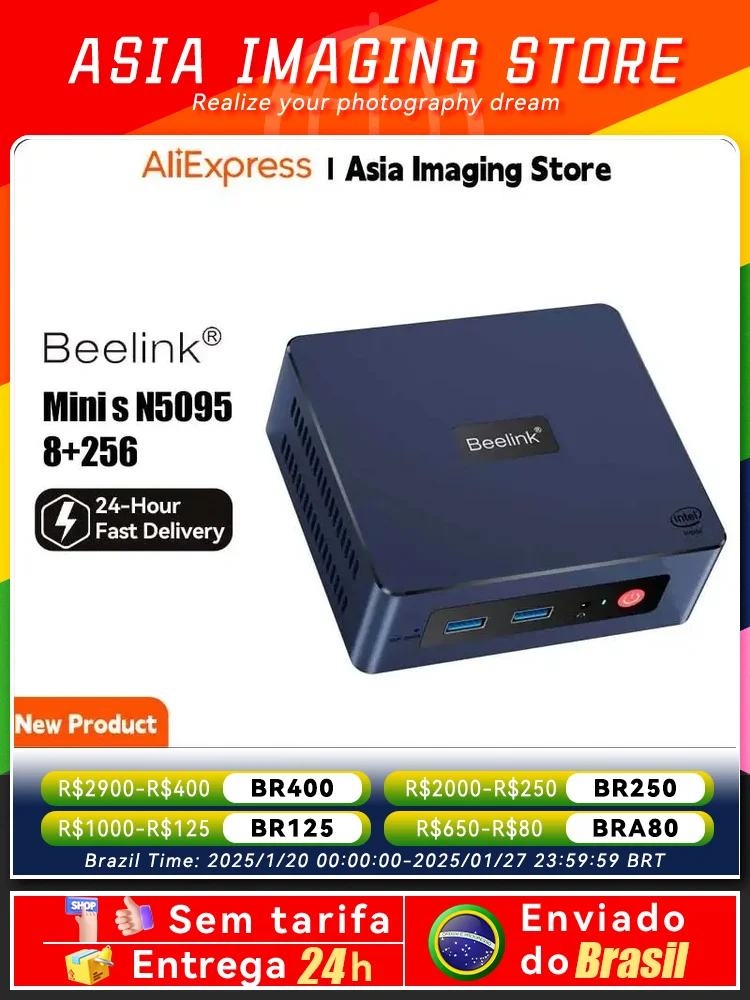 Beelink Mini S N5095 8+256G Desktop Gaming Computer Intel 11th Gen N5095 N100 S12 Pro DDR4 8GB 128GB SSD N95 VS GK3V J412