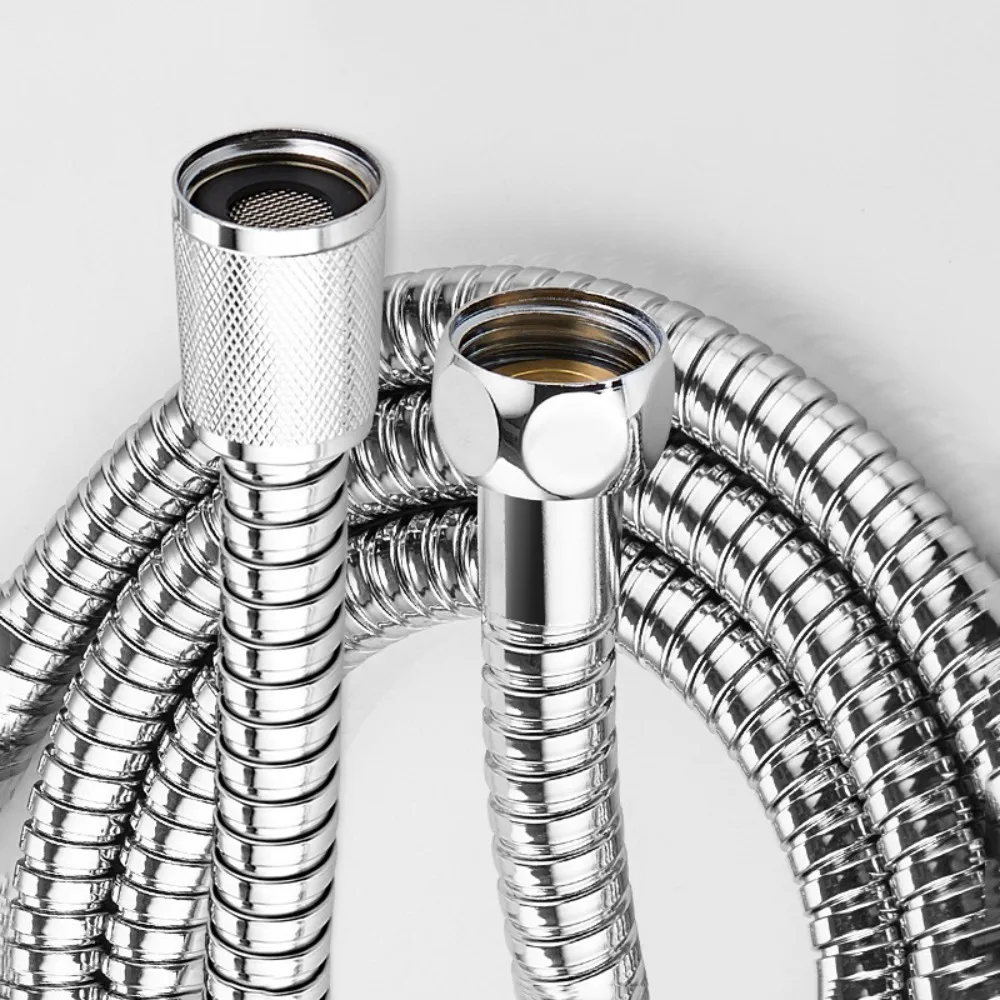 

Черный/серебристый удлиненный душевой шланг из нержавеющей стали 1,5/2 м, сантехническая водопроводная труба, аксессуары для душа и ванной комнаты