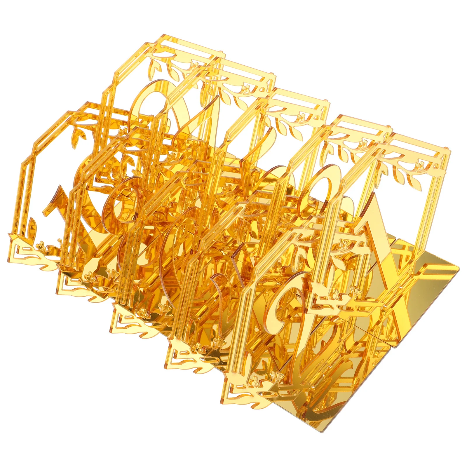 

10Pcs Acrylic Reserved Table Signs Hexagonal Number 1-10 Seating Table Sign for Wedding Banquet Conference Party