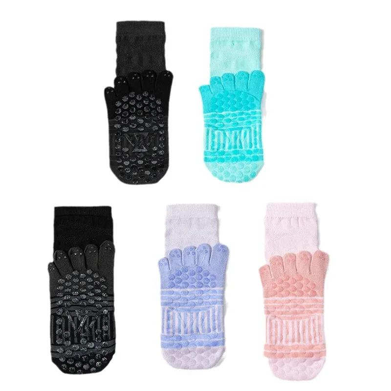 Five Toes Knee Socks Stockings Nylon Breathable Indoor Fitness Gym Dance Sports Socks Women Silicone Non-slip Pilates Yoga Socks