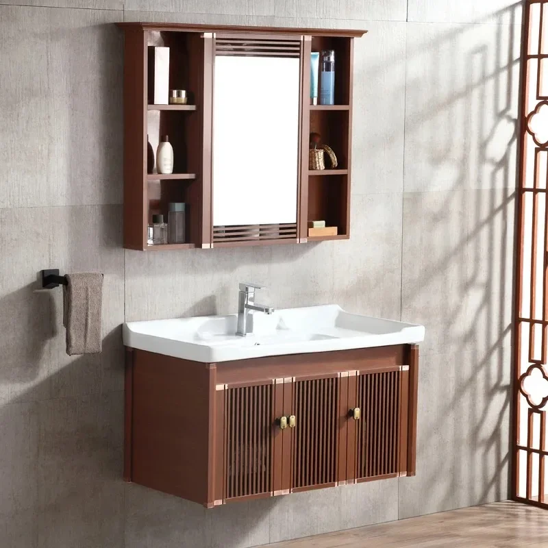 Dresser Space Saving Bathroom Cabinet Mirror Organizer Makeup Sink Vanity Storage Cabinet Shelves Washbasin Jewelry Furniture image 2
