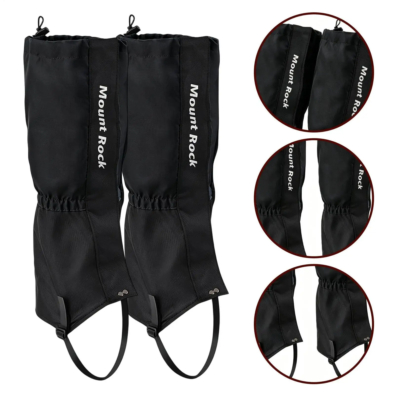 1 Pair Waterproof Breathable Hiking Leg Gaiters Lightweight Snow Boot Leg Wraps for Trekking Mountaineering Snowshoeing Backpack