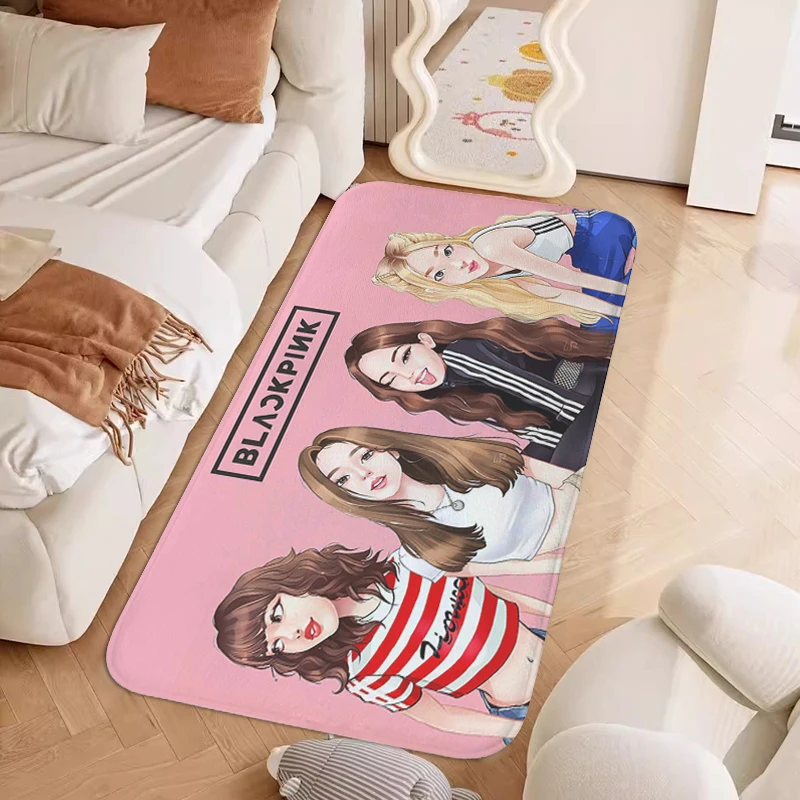 Bedroom  Floor Mats G-Blacks G-Pinks Kpop Living Room Bathroom Rug Slip-resistant Doormat Entrance Door Balcony Carpet Home