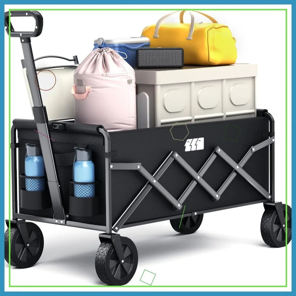 عربة عربة قابلة للطي شديدة التحمل بسعة 180 رطلًا وخفيفة الوزن ومحمولة للتخييم ورياضات الشاطئ