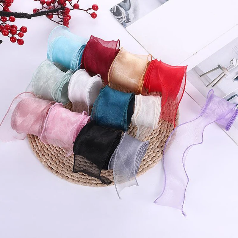 

100 Yards 50-55MM Single Color Fishtail Yarn Ribbon DIY Crafts Handmade Accessories Material Skirt Doll Dress Edge Gift Wrapping