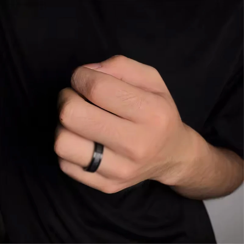 2025 6MM Width Stainless Steel Couple Ring For Men Women Punk Roman Numerals Rings Fashion Waterproof Party Jewelry Accessories