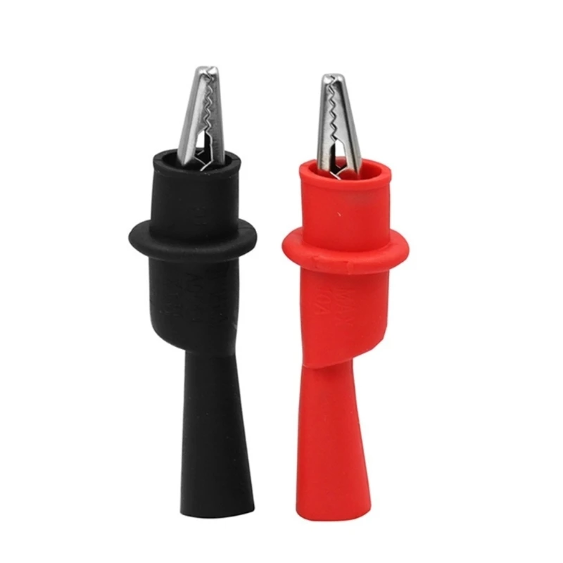 

Red & Black Insulated Safety Multimeter Test Leads Clips Electrical Mini Test Clamp Clips 2-Piece